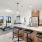brightly lit, open concept apartment interiors